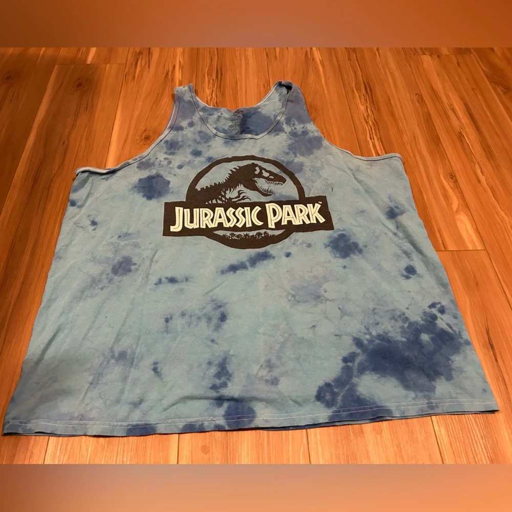 Jurassic Park Mens Blue Muscle Tank Top Size XXL